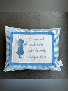 Holly Hobbie Decorative Blue Patchwork Pillow Nostalgic Dream Love Retro 2004